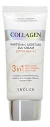 Солнцезащитный крем для лица с морским коллагеном ENOUGH Collagen 3 in1 Whitening Moisture Sun Сream SPF50 PA+++