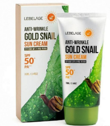  Солнцезащитный крем для лица с муцином улитки / Anti-Wrinkle Gold Snail Sun Cream SPF50+PA+