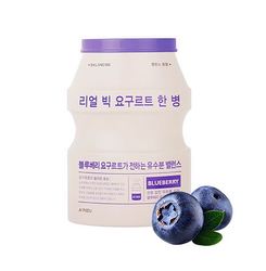 Укрепляющая тканевая маска для лица A'PIEU Real Big Yogurt One-Bottle (Blueberry)