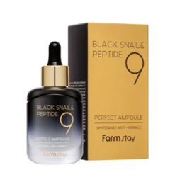 Омолаживающая ампульная сыворотка с комплексом из 9 пептидов FarmStay Black Snail & Peptide9 Perfect Ampoule