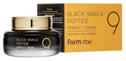 Омолаживающий крем для лица с комплексом из 9 пептидов FarmStay Black Snail & Peptide9 Perfect Cream