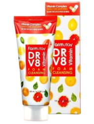 Воздушная пенка для умывания для сияния кожи с комплексом витаминов FarmStay DR-V8 Vitamin Cleansing Foam