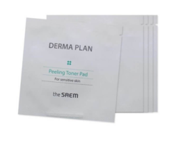 Тонизирующие пэды для чувствительной кожи The Saem Derma Plan Peeling Toner Pad