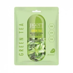 JIGOTT Тканевая Ампульная Маска с Зеленым чаем - Green Tea Real Ampoule Mask