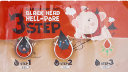 Трёхшаговый набор от чёрных точек Elizavecca Milky Piggy Black Head Solution 3 Step Nose Strip