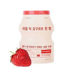 Выравнивающая тон тканевая маска для лица A'PIEU Real Big Yogurt One-Bottle (Strawberry)