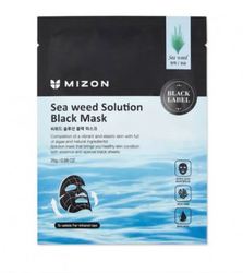 Черная тканевая маска с морскими водорослями Mizon Seaweed Solution Black